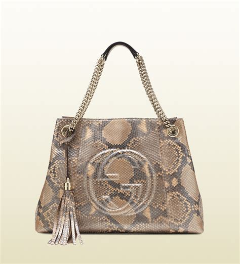 gucci soho python shoulder bag|Gucci shoulder bag 2022.